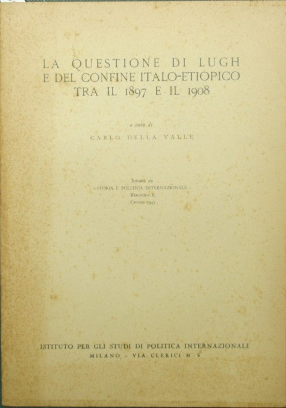 La cuestión de Lugh y la frontera italo-etíope entre 1897 y 1908