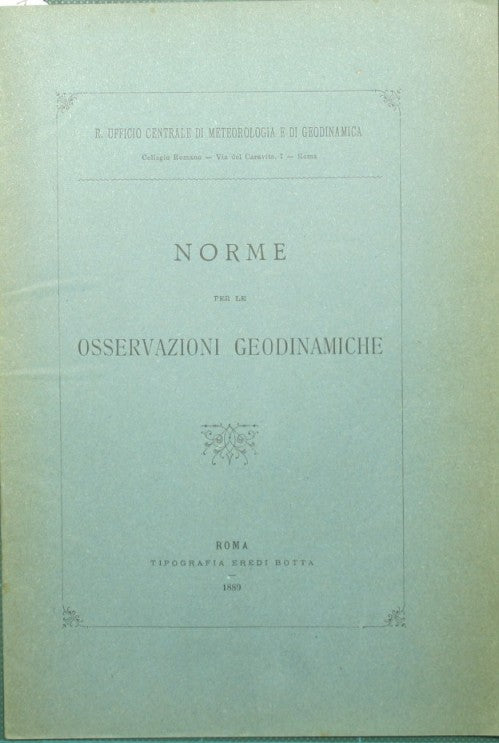 Rules for geodynamic observations