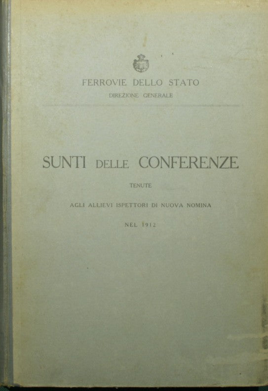 Summaries of the conferences given to newly appointed student inspectors in 1912