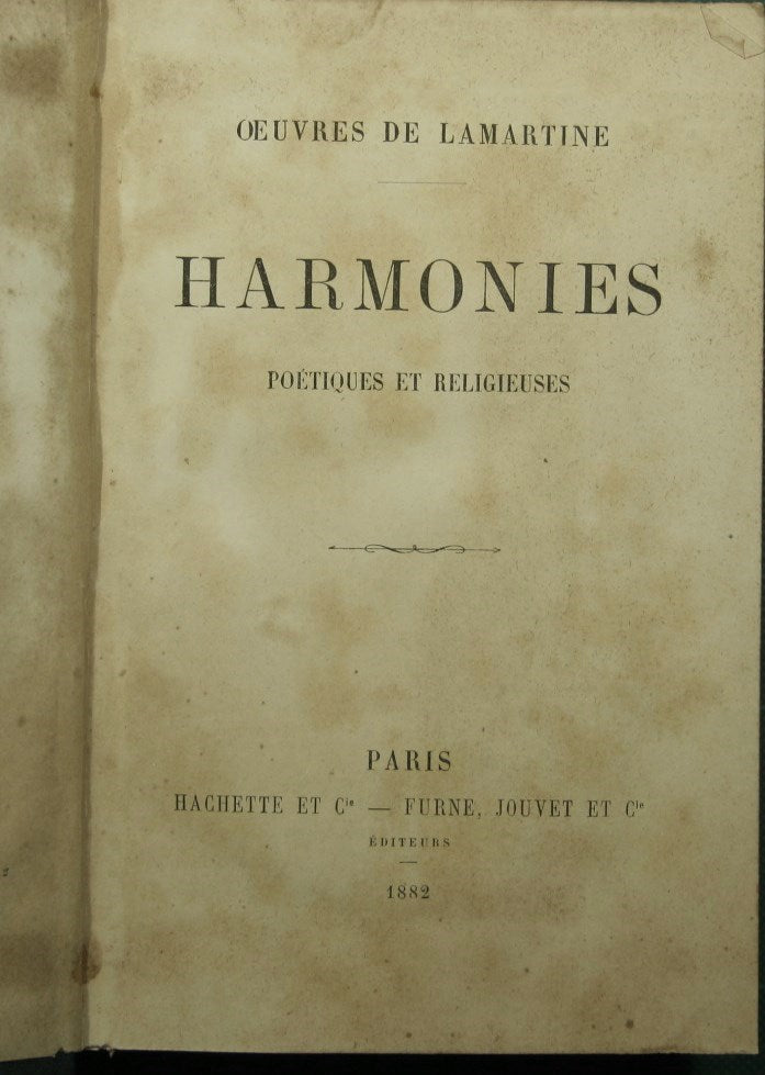 Poetic and religious harmonies; La bete humaine