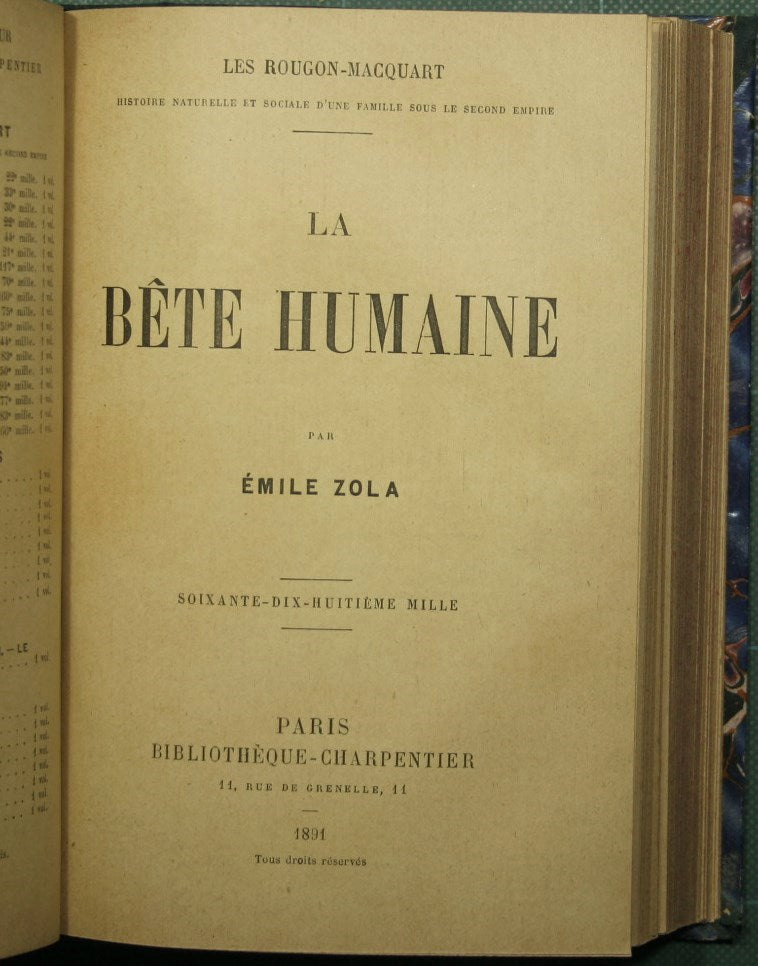 Poetic and religious harmonies; La bete humaine