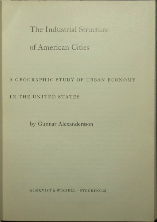 The industrial structure of American cities