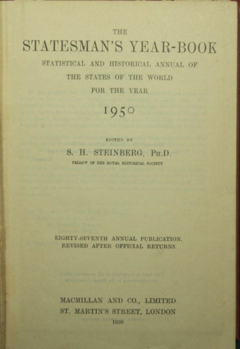 The statesman's year-book. 1950