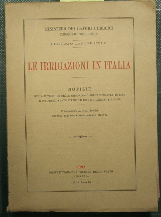 Irrigation in Italy