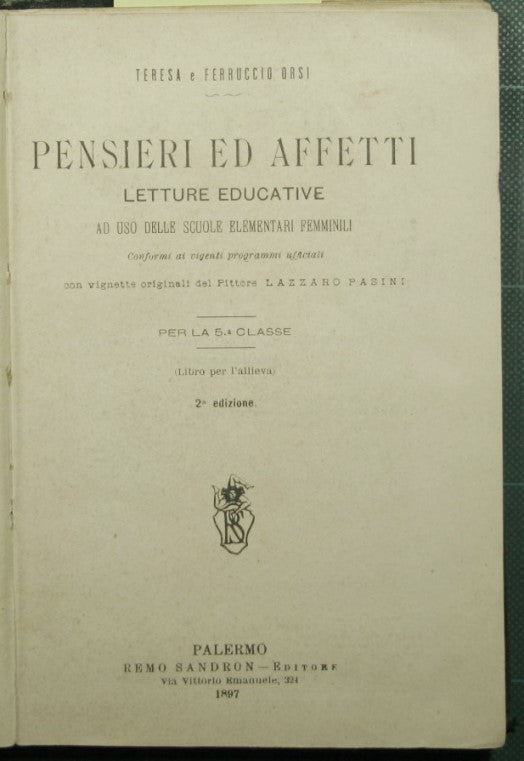 Pensamientos y afectos - Lecturas educativas para escuelas primarias de niñas