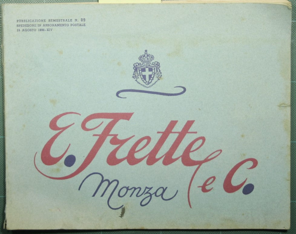 E. Frette &amp; C. - Monza - Catálogo general n. 89