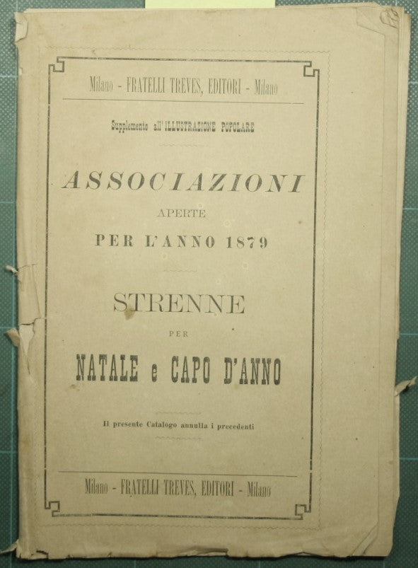 Associazioni aperte per l'anno 1879 - Strenne per Natale e Capo d'anno