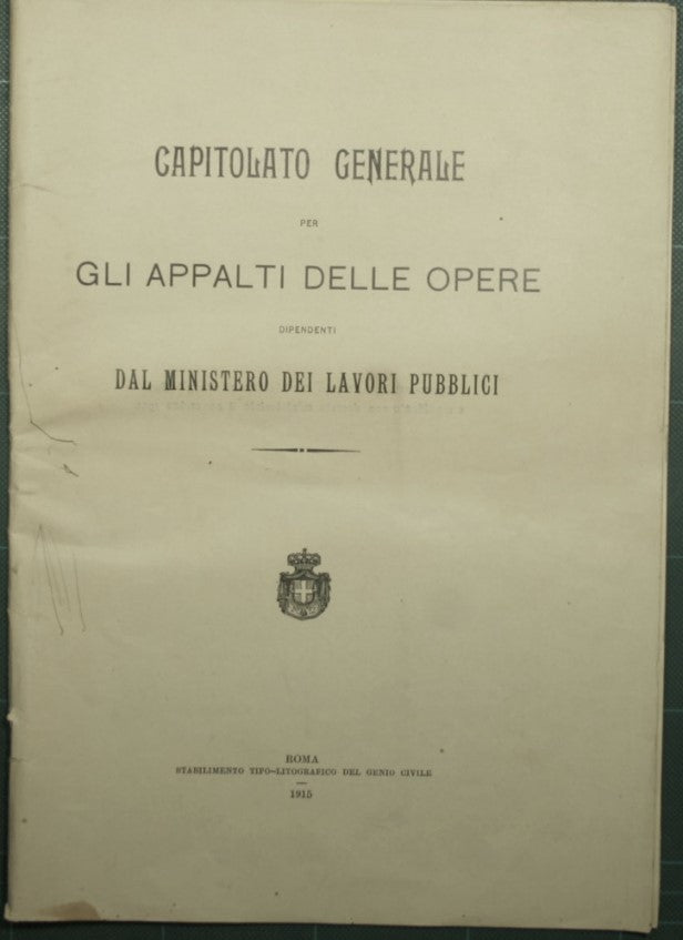 General specifications for the procurement of works dependent on the Ministry of Public Works