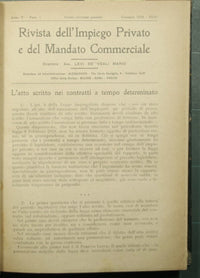 Rivista dell'impiego privato e del mandato commerciale - 1930