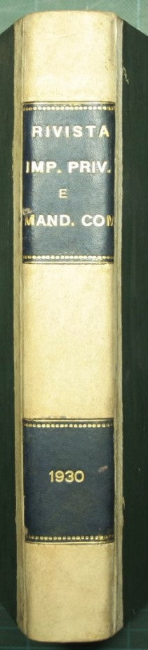 Rivista dell'impiego privato e del mandato commerciale - 1930