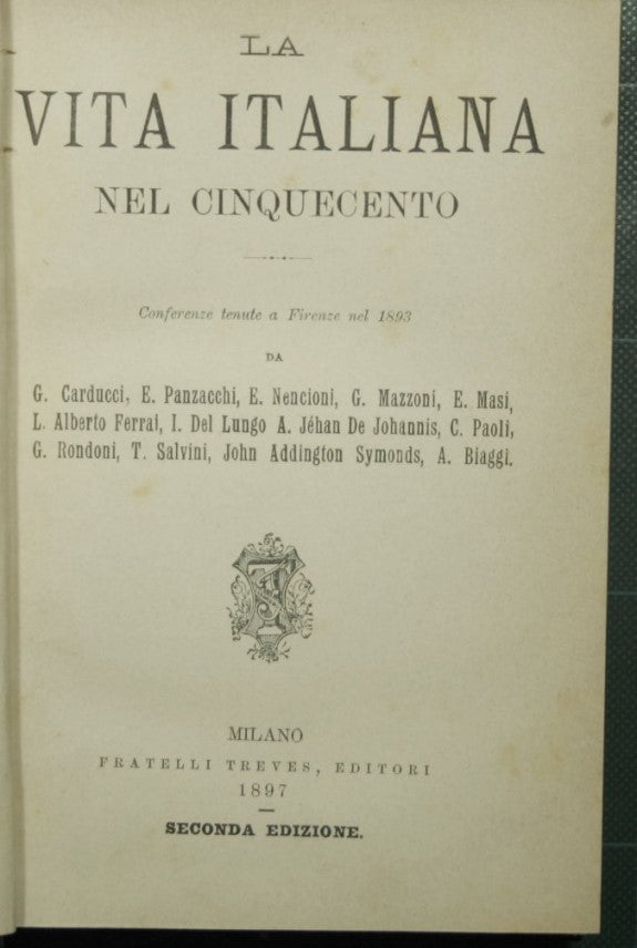 La vita italiana nel Cinquecento