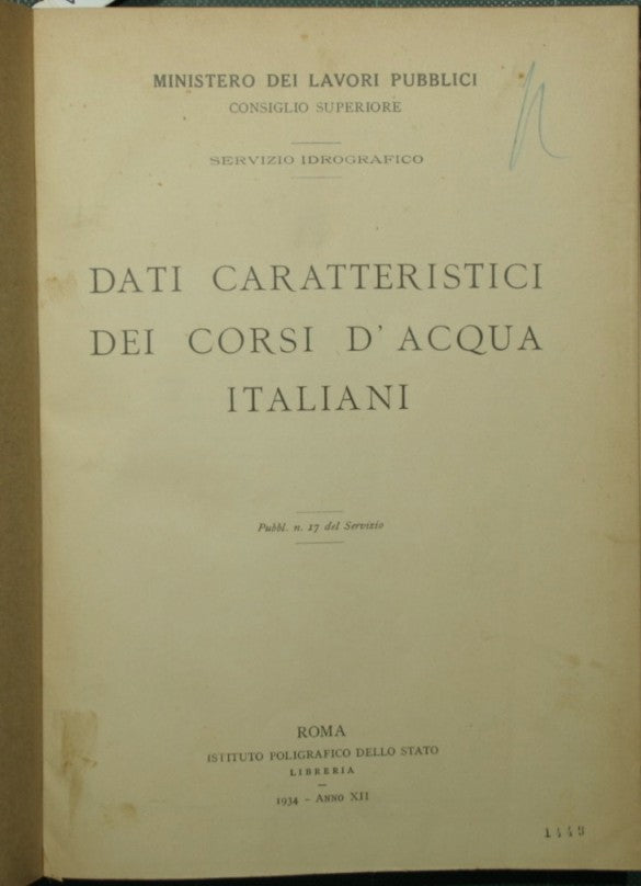 Characteristic data of Italian watercourses