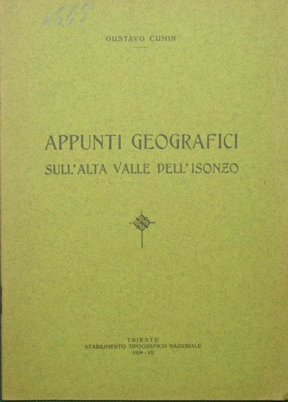Appunti geografici sull'alta Valle dell'Isonzo