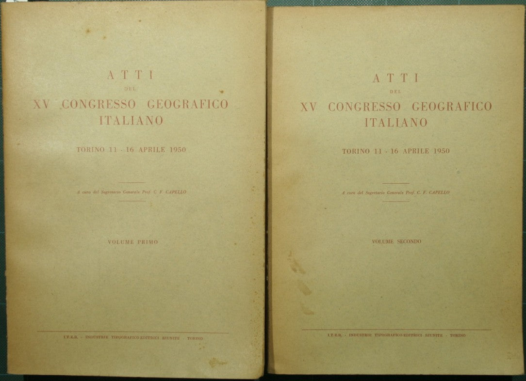 Proceedings of the XV Italian Geographical Congress