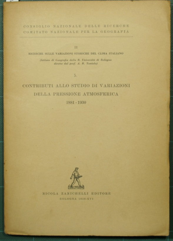 Contributions to the study of variations in atmospheric pressure 1881-1930