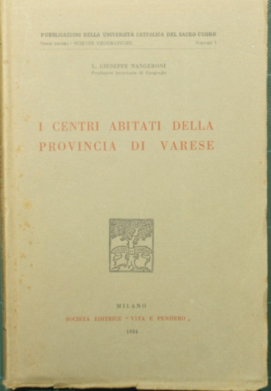 I centri abitati della provincia di Varese