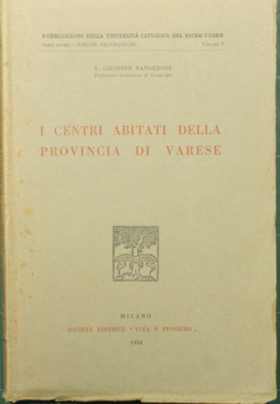 Los centros habitados de la provincia de Varese
