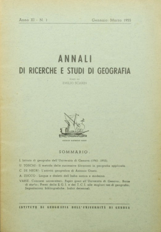 Annali di ricerche e studi di geografia. Gennaio-Marzo 1955
