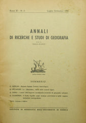 Annali di ricerche e studi di geografia. Luglio-Settembre 1955
