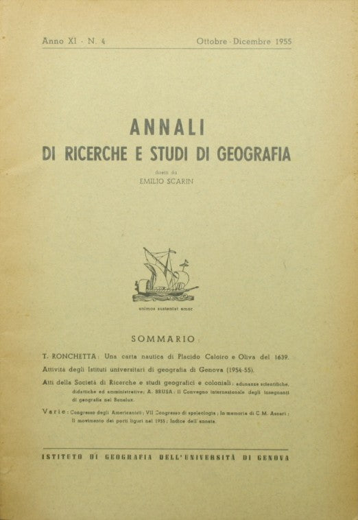 Annali di ricerche e studi di geografia. Ottobre-Dicembre 1955