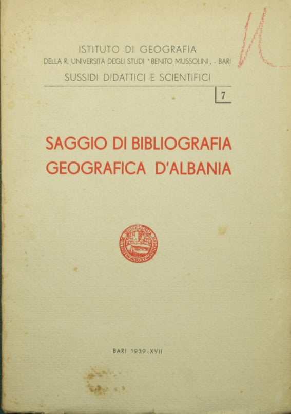 Essay on geographical bibliography of Albania