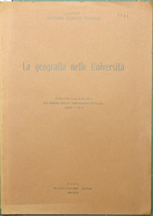 La geografia nelle Università