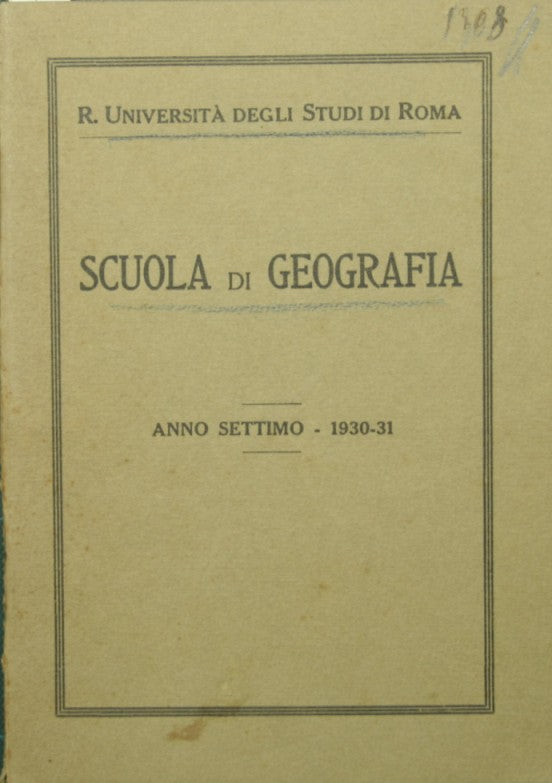 Escuela de Geografía. Séptimo año - 1930-31