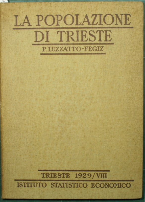 La población de Trieste 1875-1928