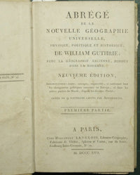 Abrege de la nouvelle geographie universelle, physique, politique et historique, de William Guthrie