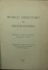 World directory of geographers