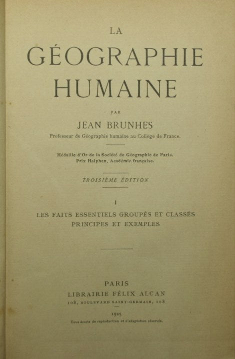 La geographie humaine