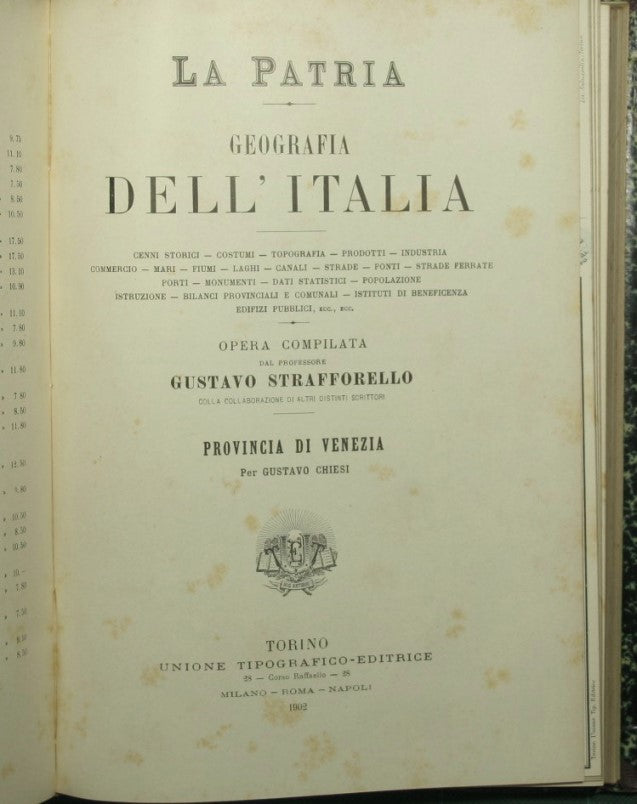 La patria - Geografia dell'Italia - Provincia di Bologna; Provincia di Venezia