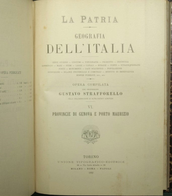 La patria - Geografia dell'Italia - Provincia di Novara; Provincie di Genova e Porto Maurizio