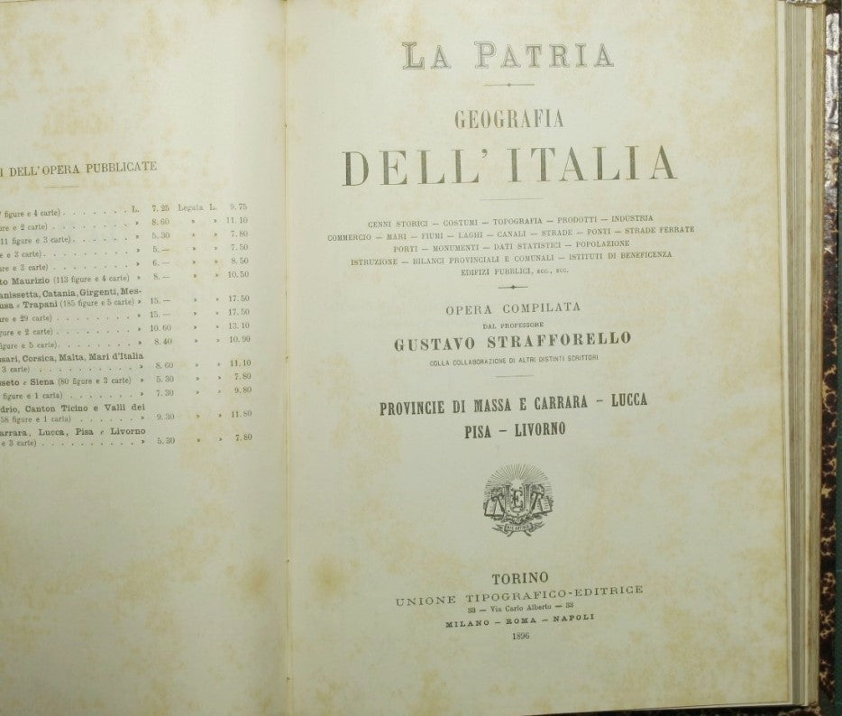 La patria - Geografia dell'Italia - Provincia di Perugia; Provincie di Massa e Carrara, Lucca, Pisa, Livorno