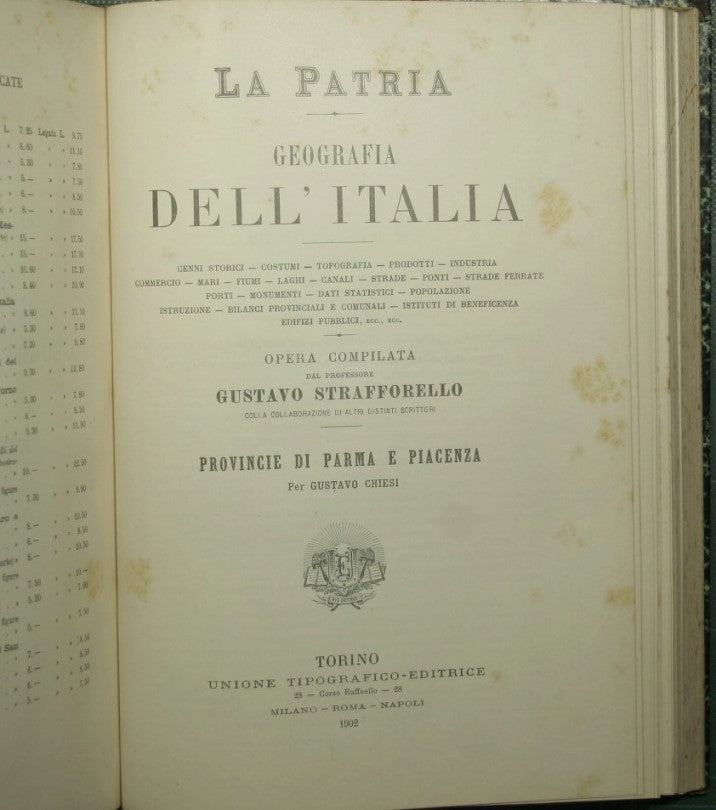 La patria - Geografia dell'Italia - Provincie di Ravenna, Ferrara, Forlì, Repubblica di San Marino; Provincie di Parma e Piacenza