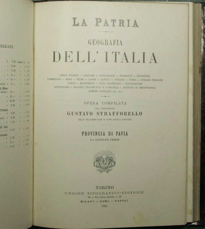 La patria - Geografia dell'Italia - Provincia di Napoli; Provincia di Pavia