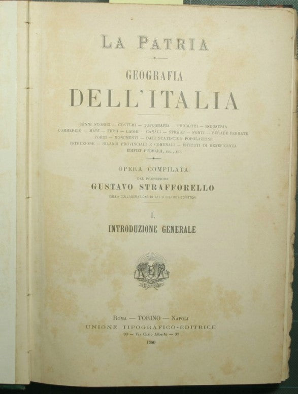 La patria - Geografia dell'Italia - Introduzione generale; Provincia di Torino