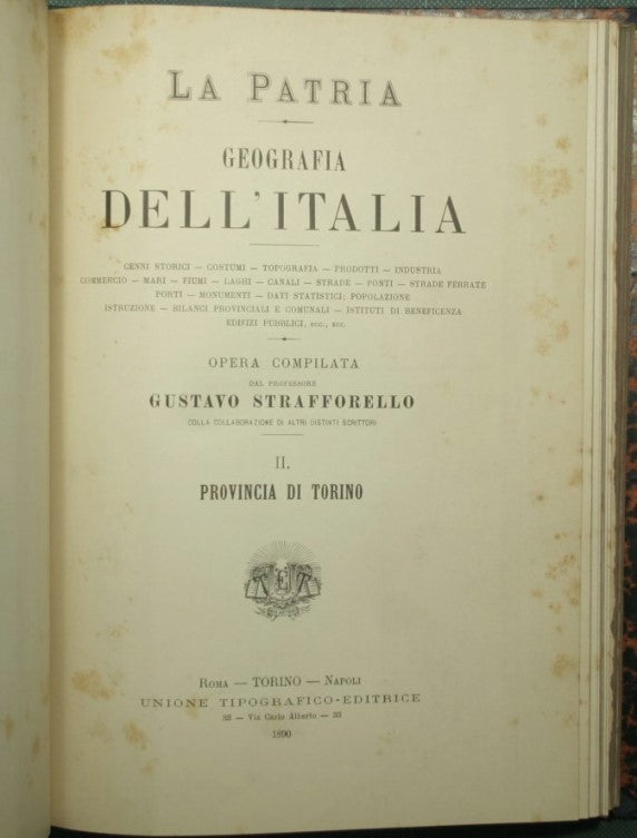 La patria - Geografia dell'Italia - Introduzione generale; Provincia di Torino