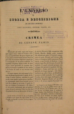 El universo o historia y descripción de todos los pueblos… Volumen dedicado a: Crimea, Región del Caucasia, China