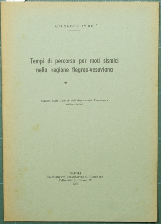 Tempo di percorso per moti sismici nella regione flegreovesuviana
