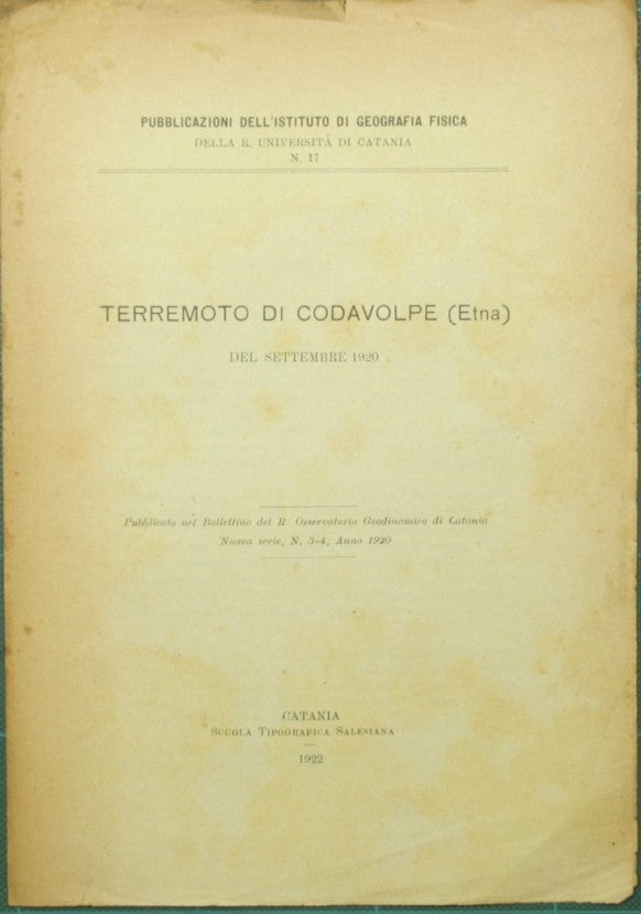 Terremoto di Codavolpe (Etna)