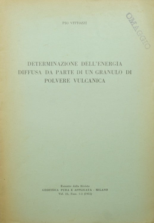 Determinazione dell'energia diffusa da parte di un granulo di polvere vulcanica
