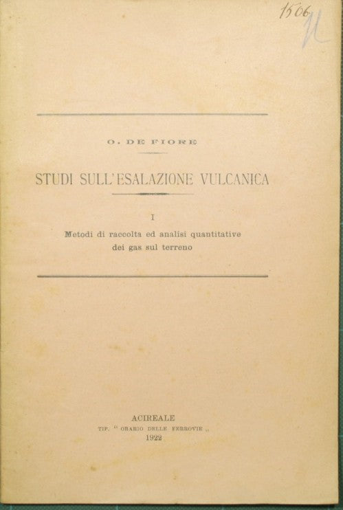 Studi sull'esalazione vulcanica